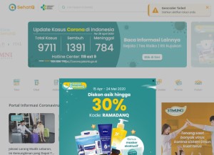 How sehatq.com looks like on a tablet such as an iPad.