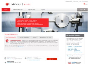 How seisint.com looks like on a tablet such as an iPad.