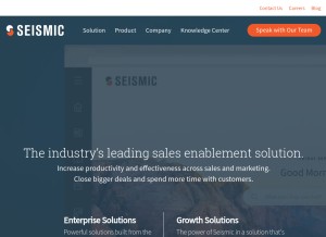 How seismic.com looks like on a tablet such as an iPad.