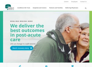 How selectmedical.com looks like on a tablet such as an iPad.