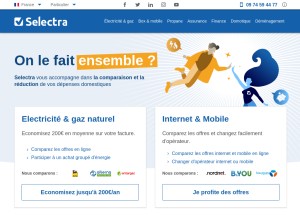 How selectra.info looks like on a tablet such as an iPad.