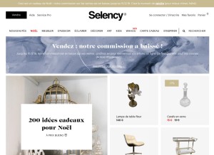 How selency.fr looks like on a tablet such as an iPad.