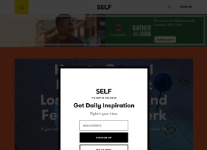 How self.com looks like on a tablet such as an iPad.