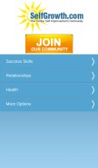 How selfgrowth.com looks like on a mobile device such as an iPhone.