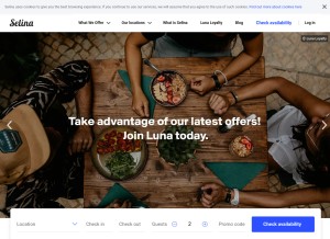 How selina.com looks like on a tablet such as an iPad.