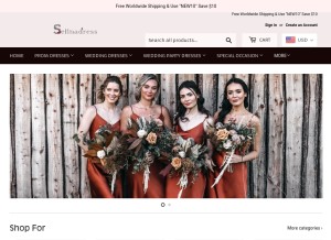 How selinadress.com looks like on a tablet such as an iPad.
