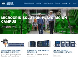 How selinc.com looks like on a tablet such as an iPad.