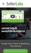 How sellerlabs.com looks like on a mobile device such as an iPhone.