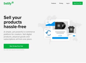 How sellfy.com looks like on a tablet such as an iPad.