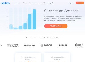 How sellics.com looks like on a tablet such as an iPad.