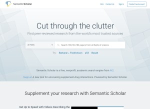 How semanticscholar.org looks like on a tablet such as an iPad.