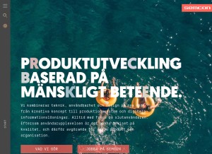 How semcon.se looks like on a tablet such as an iPad.