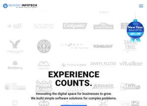 How semidotinfotech.com looks like on a tablet such as an iPad.