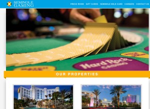 How seminolehardrock.com looks like on a tablet such as an iPad.