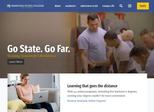 How seminolestate.edu looks like on a tablet such as an iPad.