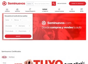 How seminuevos.com looks like on a tablet such as an iPad.