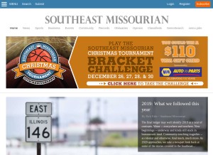 How semissourian.com looks like on a tablet such as an iPad.