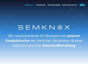 How semknox.com looks like on a tablet such as an iPad.