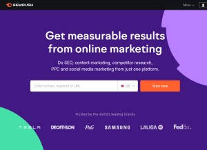 How semrush.com looks like on a tablet such as an iPad.