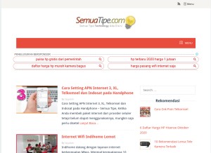 How semuatipe.com looks like on a tablet such as an iPad.