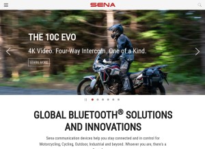 How sena.com looks like on a tablet such as an iPad.