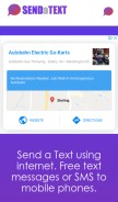 How sendatext.co looks like on a mobile device such as an iPhone.
