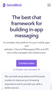 How sendbird.com looks like on a mobile device such as an iPhone.