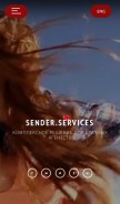 How sender.services looks like on a mobile device such as an iPhone.