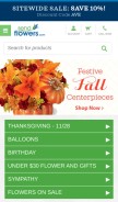 How sendflowers.com looks like on a mobile device such as an iPhone.