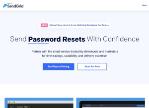 How sendgrid.com looks like on a tablet such as an iPad.