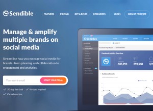 How sendible.com looks like on a tablet such as an iPad.
