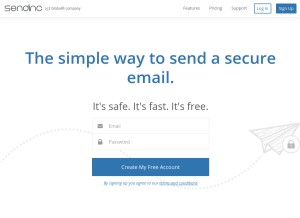 How sendinc.com looks like on a tablet such as an iPad.