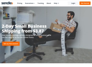 How sendle.com looks like on a tablet such as an iPad.