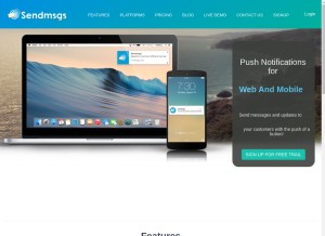 How sendmsgs.com looks like on a tablet such as an iPad.