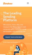How sendoso.com looks like on a mobile device such as an iPhone.