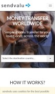 How sendvalu.com looks like on a mobile device such as an iPhone.