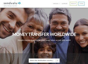 How sendvalu.com looks like on a tablet such as an iPad.