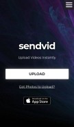 How sendvid.com looks like on a mobile device such as an iPhone.