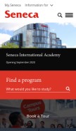 How senecacollege.ca looks like on a mobile device such as an iPhone.