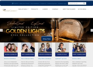 How senegence.com looks like on a tablet such as an iPad.