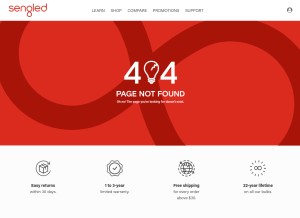 How sengled.com looks like on a tablet such as an iPad.