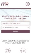 How seniorhousingnet.com looks like on a mobile device such as an iPhone.