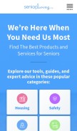 How seniorliving.org looks like on a mobile device such as an iPhone.