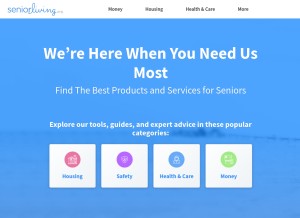 How seniorliving.org looks like on a tablet such as an iPad.