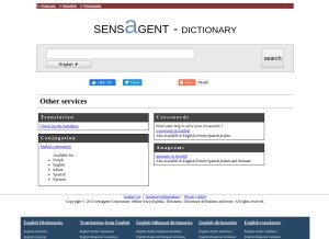 How sensagent.com looks like on a tablet such as an iPad.