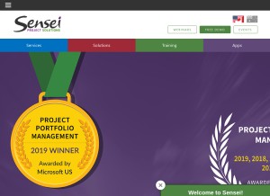How senseiprojectsolutions.com looks like on a tablet such as an iPad.