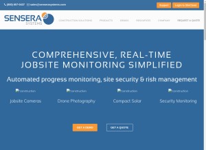 How senserasystems.com looks like on a tablet such as an iPad.