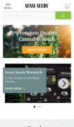 How sensiseeds.com looks like on a mobile device such as an iPhone.