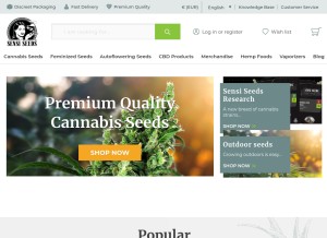 How sensiseeds.com looks like on a tablet such as an iPad.