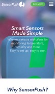 How sensorpush.com looks like on a mobile device such as an iPhone.